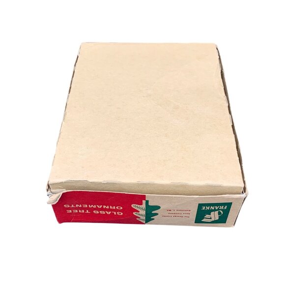 VTG Franke Glass Tree Ornaments 1.75" Red Christmas Decoration Made In USA Box o - Picture 5 of 7